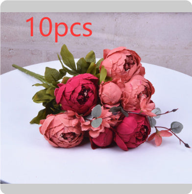 Artificial Peony Flowers Set - Decorative Silk Flowers for Home & Garden