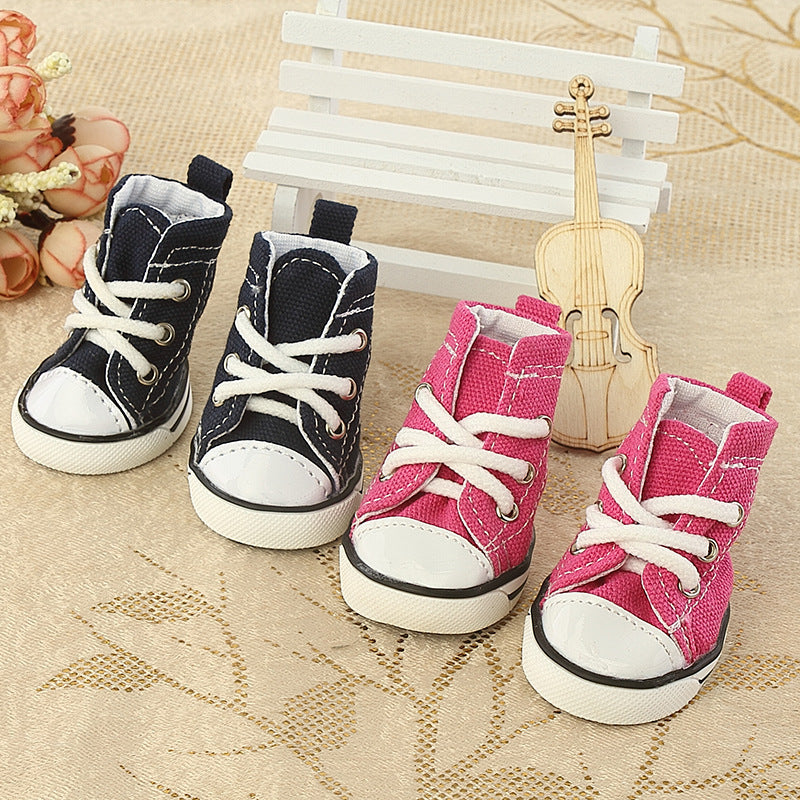 Breathable Denim Pet Shoes - Comfortable Canvas Dog Shoes for All Sizes