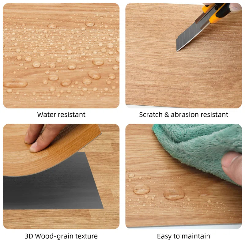 Self-Adhesive Vinyl Plank Flooring - 30 Pieces, 45 Sq Ft