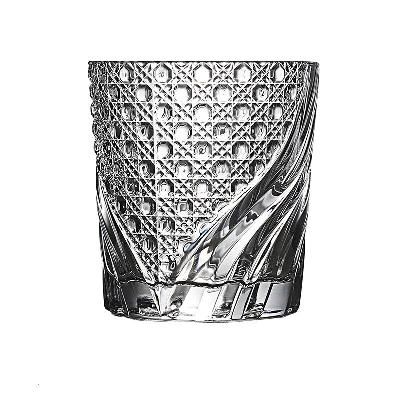 Kyoto Nitrate Traditional Pattern Whiskey Glass - Crystal Drinkware for Home Bar