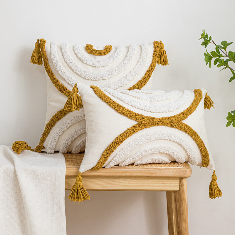 Velvet Embroidered Cushion Cover - Round & Square Nordic Style Home Decor