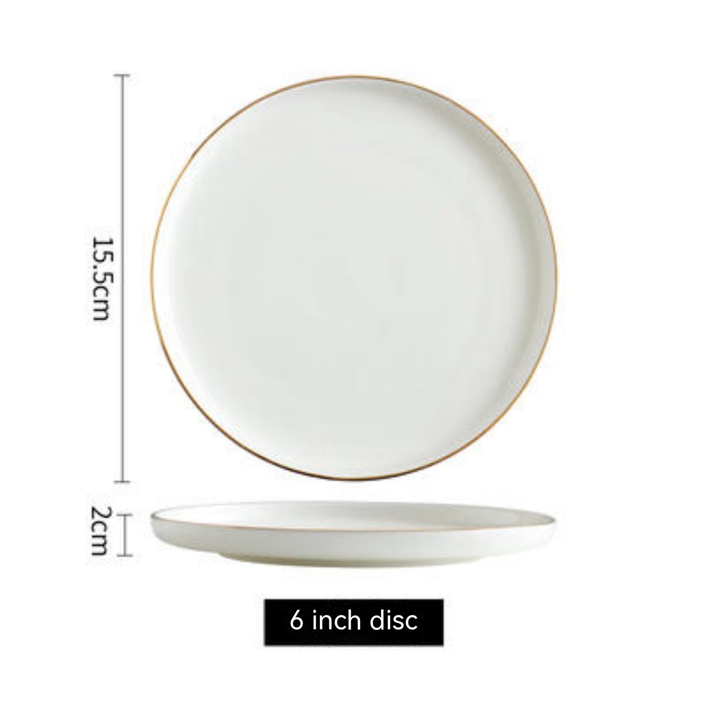 6-Inch Ceramic Pizza Plate - Hand-Painted Round Dinnerware