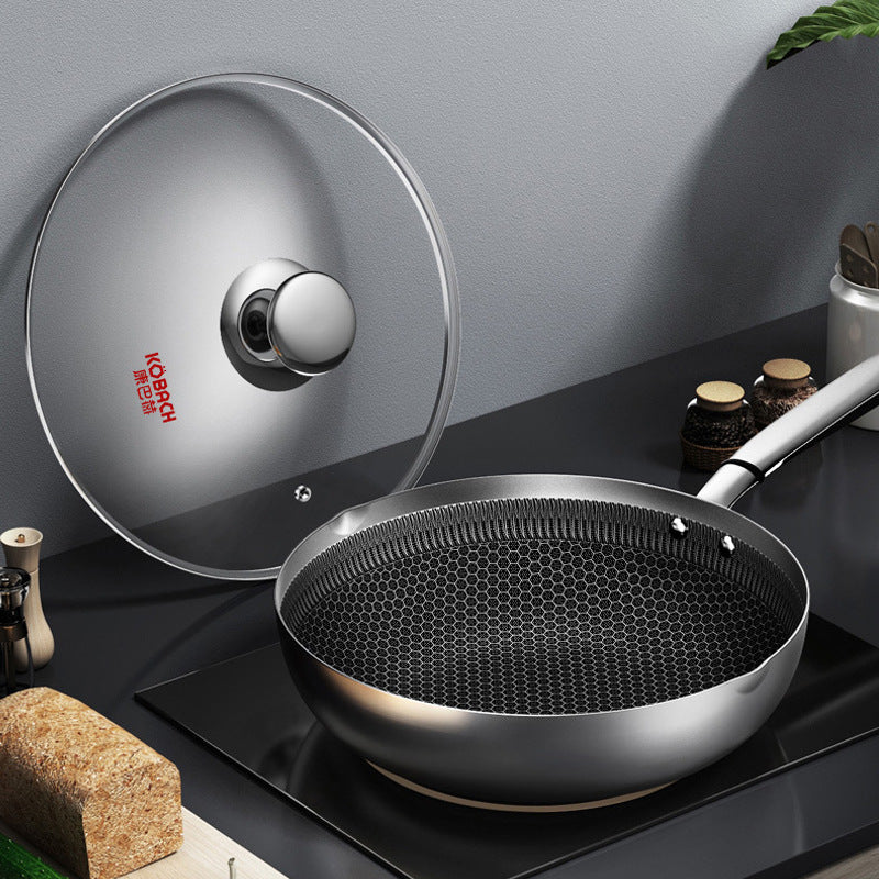 Induction Cooker Pot 30cm Stainless Steel Non-Stick Household Cooking Wok