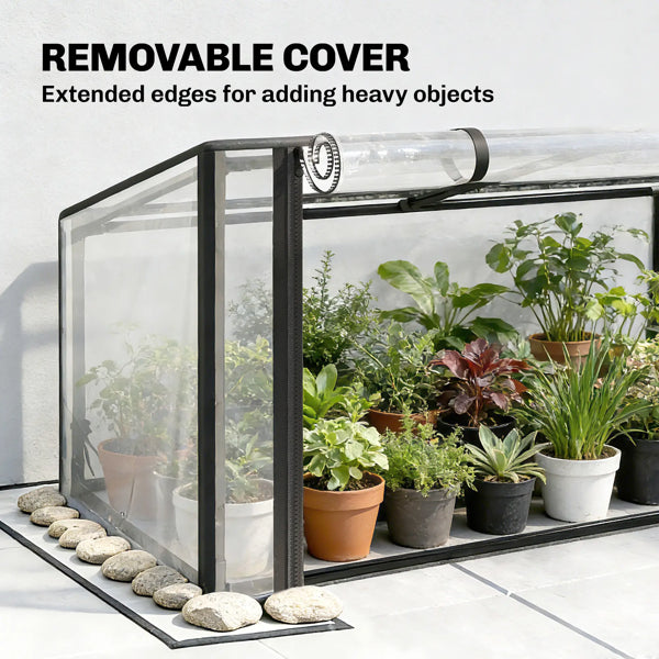 Raised Garden Bed with Mini Greenhouse Cover - Black