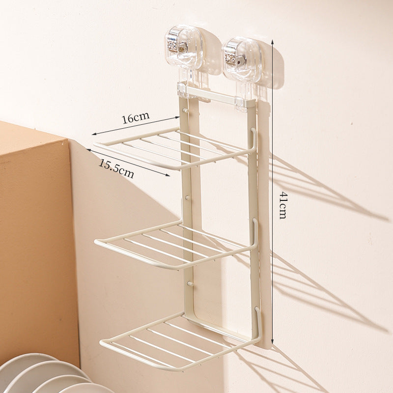 Wall-Mounted Dish Rack with Suction Cups - Multi-Purpose Kitchen Storage
