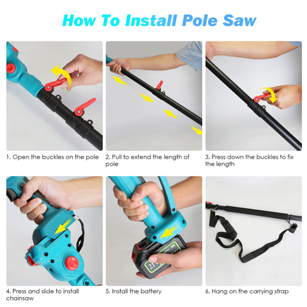 Cordless Pole Saw & Handheld Chainsaw - 1200W, 13FT Reach