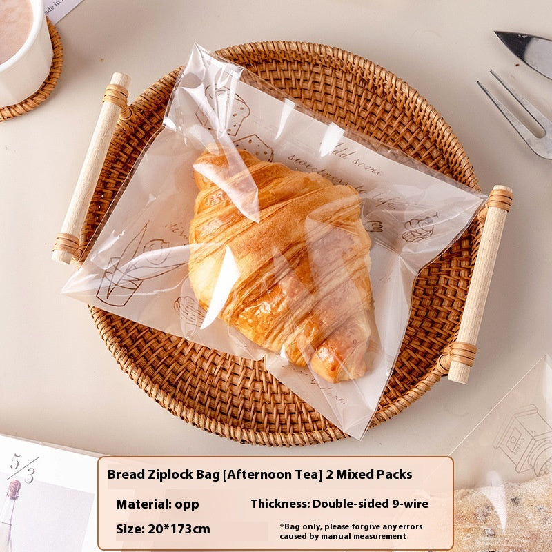 Disposable Bread & Bagel Packaging Bags Set - Transparent, Self-Sealing, 50 pcs