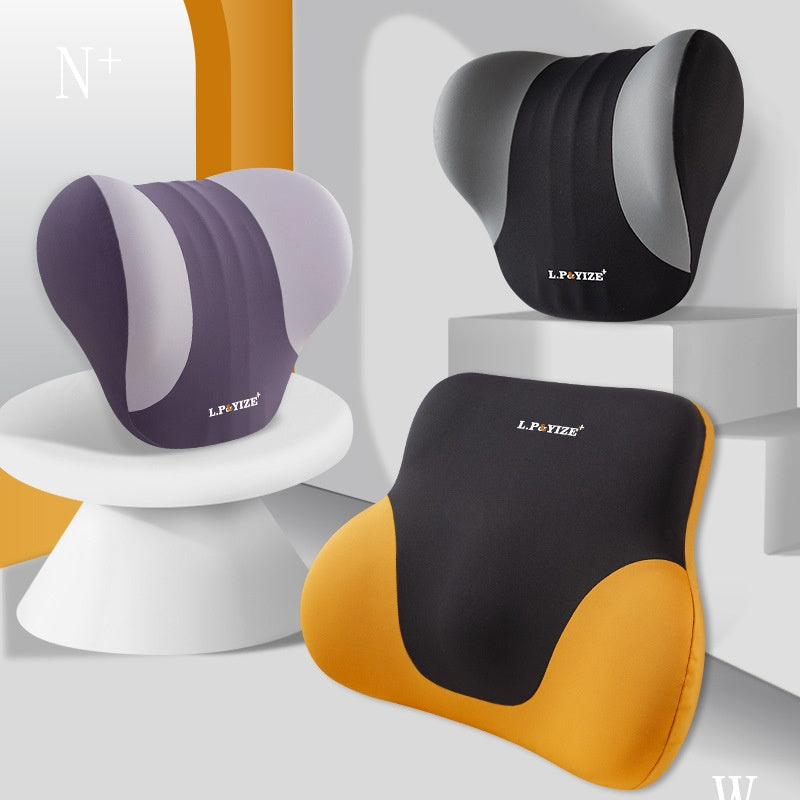Car Headrest Neck Support Pillow Memory Foam - Adjustable Lumbar & Waist Cushions