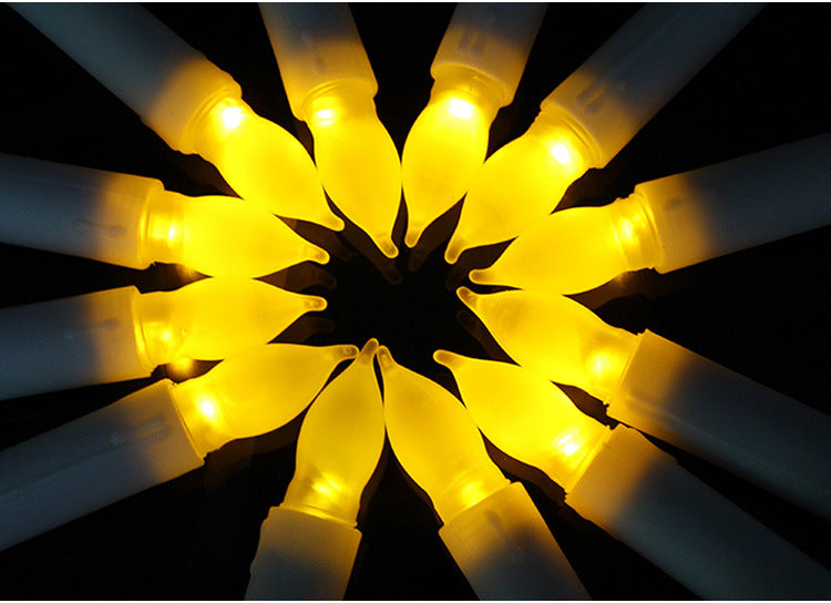 LED Halloween Christmas Candle Lamp Set - Flickering Cylindrical Decorative Lights