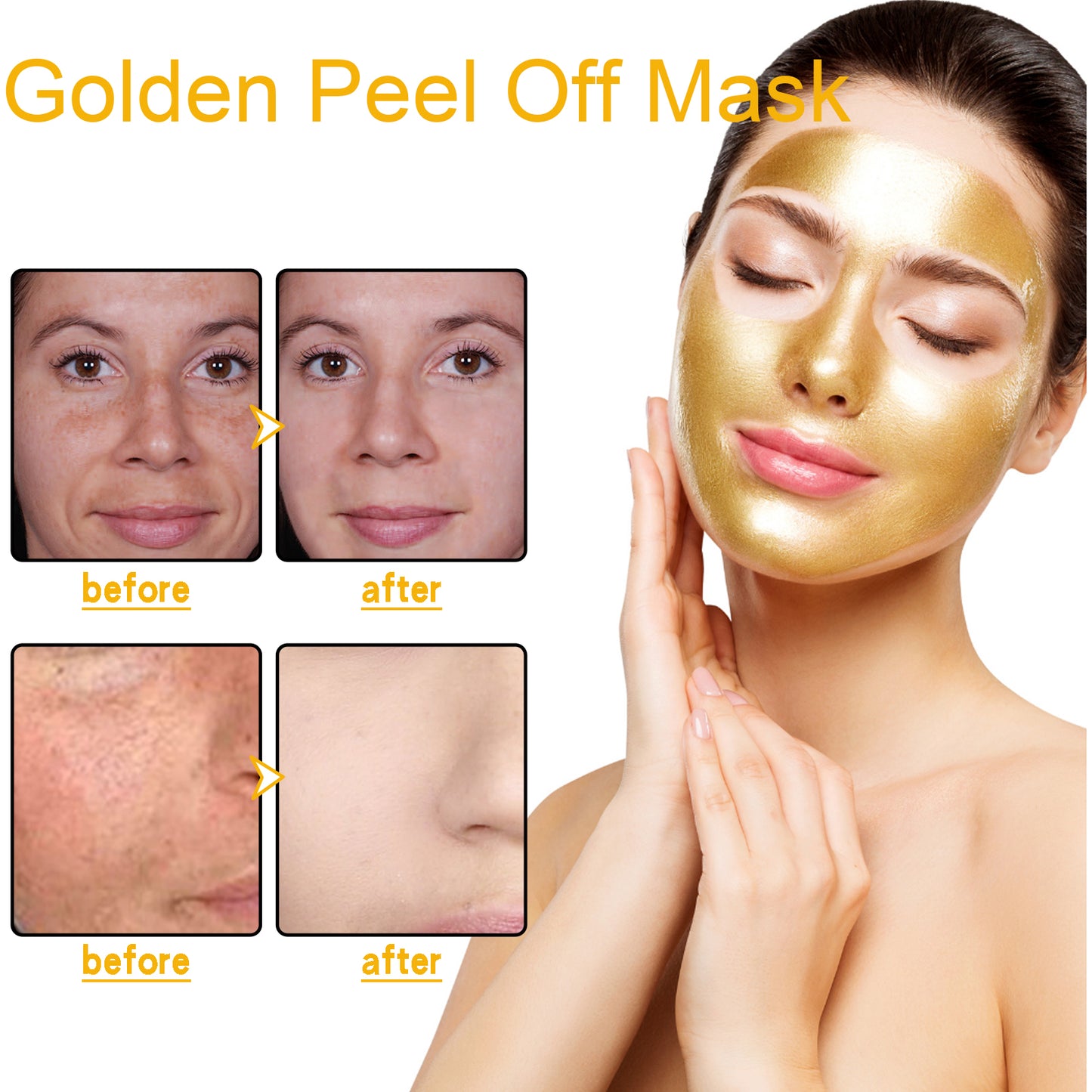 Gold Peel-Off Face Mask - Deep Cleansing & Pore Tightening Exfoliator