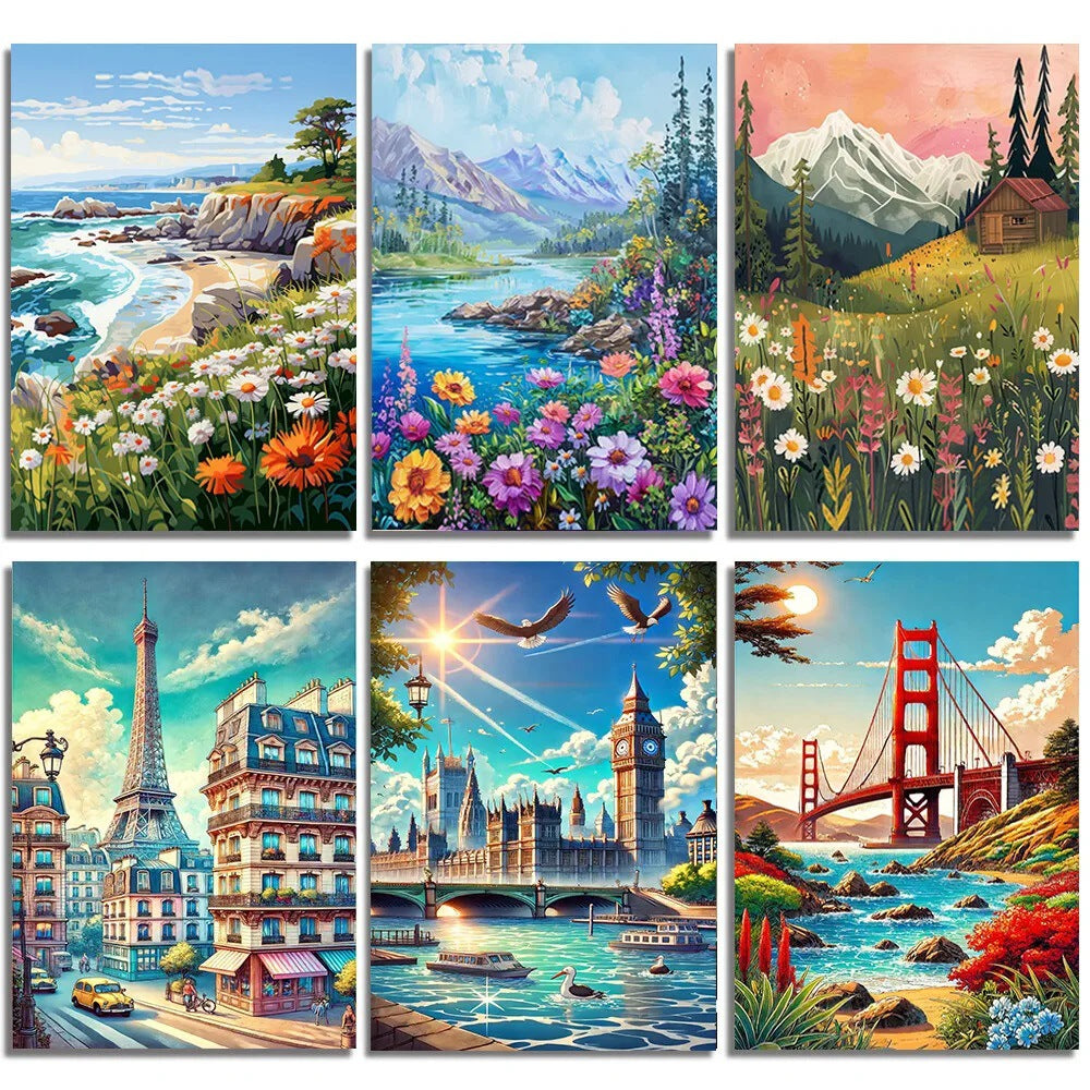 Diamond Painting Landscape DIY Wall Art for Living Room Decor - Multiple Sizes