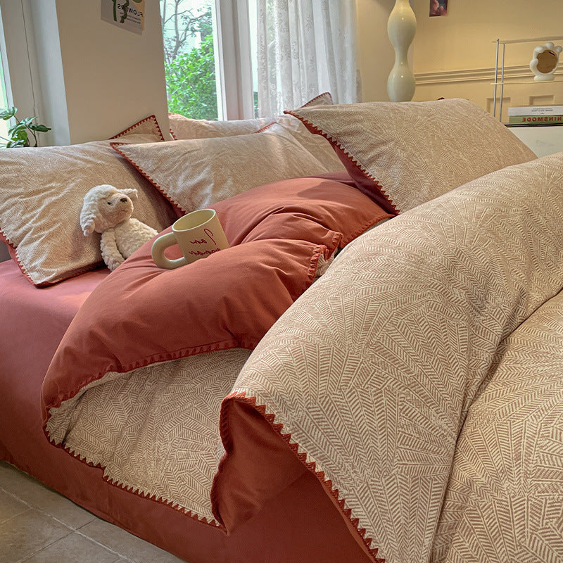 Thickened Cotton Duvet Cover Set for Fall and Winter - Modern & Minimalist