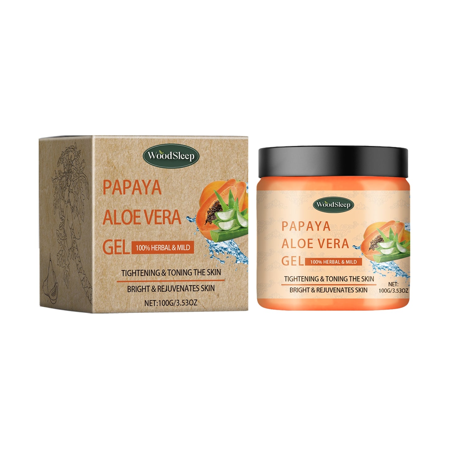 Papaya Aloe Vera Gel for Skin Care - 100g Natural Facial Moisturizer