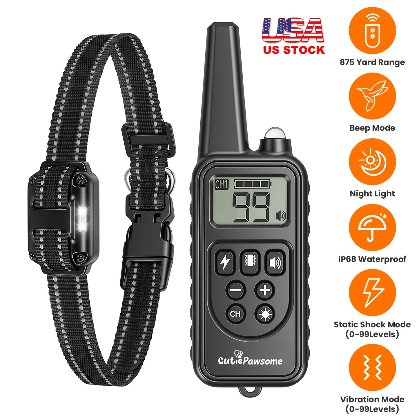 Dog Training Collar with Remote - Waterproof, Long Range, Multi-Mode