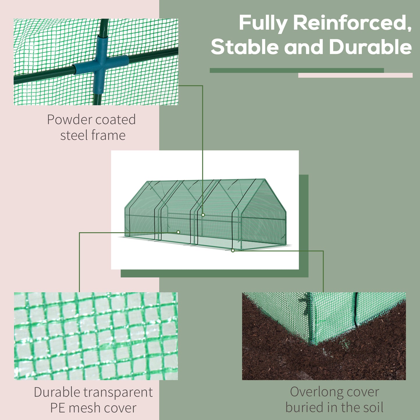 Portable Mini Greenhouse for Outdoor Garden - Green
