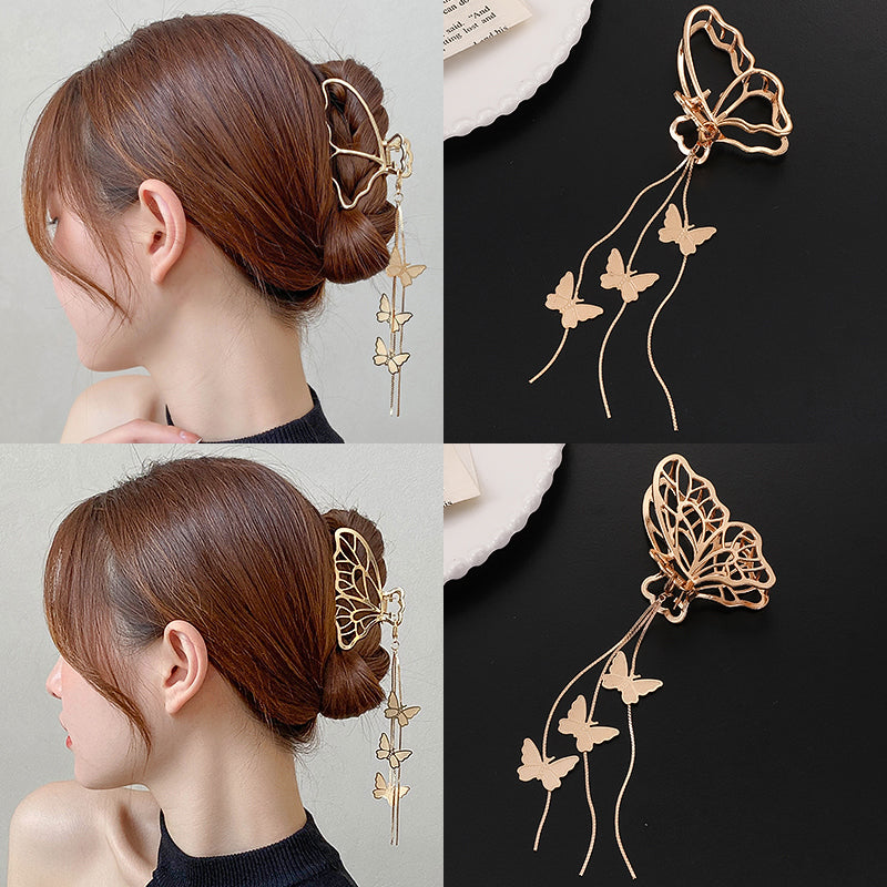 Hair Catch Clip - Metal Bow & Butterfly Designs