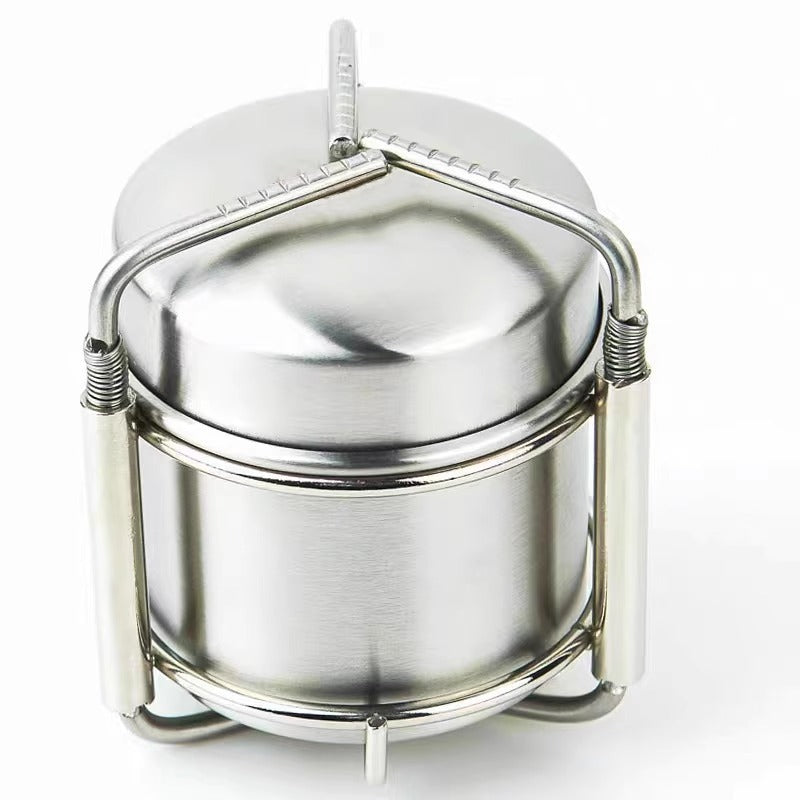 Portable Stainless Steel Alcohol Camping Stove with Grill and Accessories