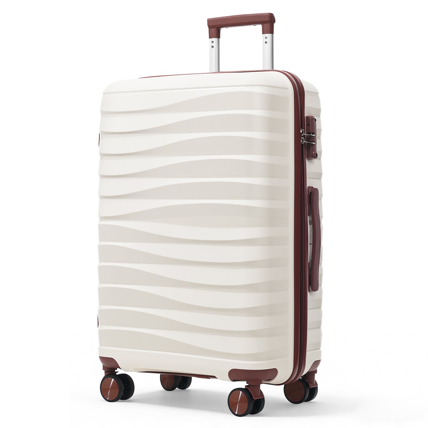 3-Piece Travel Luggage Set with TSA Lock - Ivory