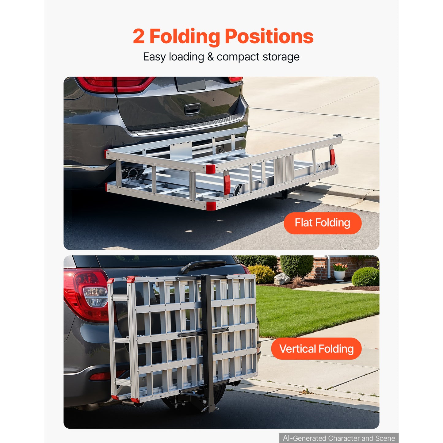 Hitch Mount Wheelchair Carrier with Folding Ramp 500LBS for SUVs & Trucks