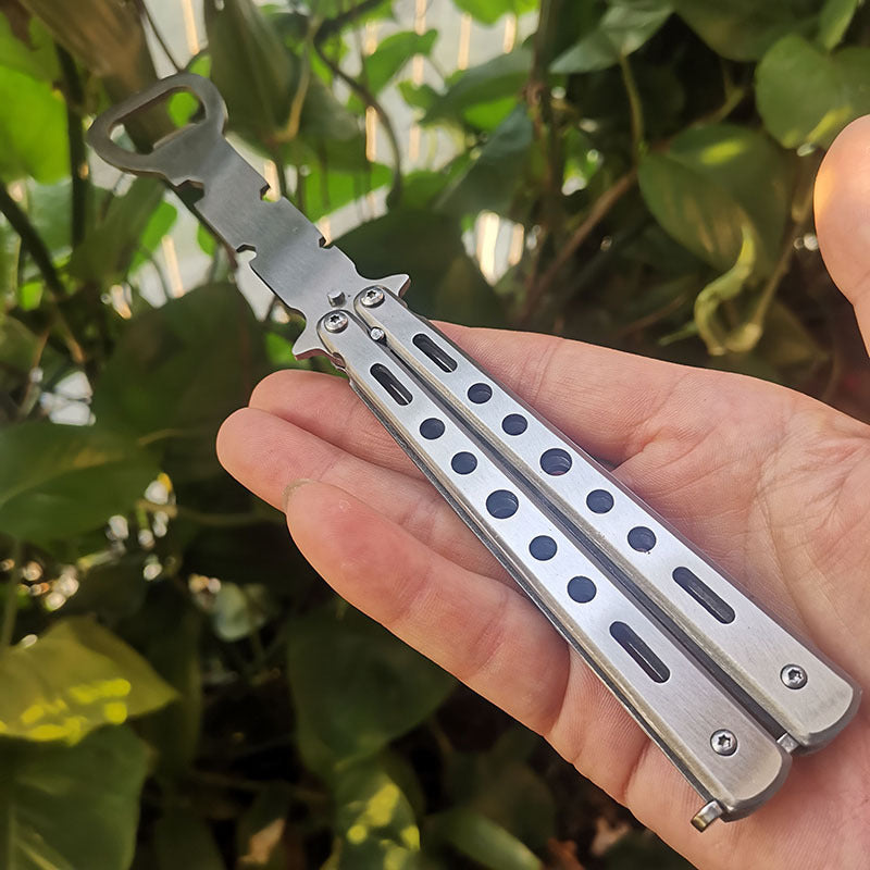 Multifunctional Butterfly Knife Practice Bottle Opener for Outdoor & Kitchen Use