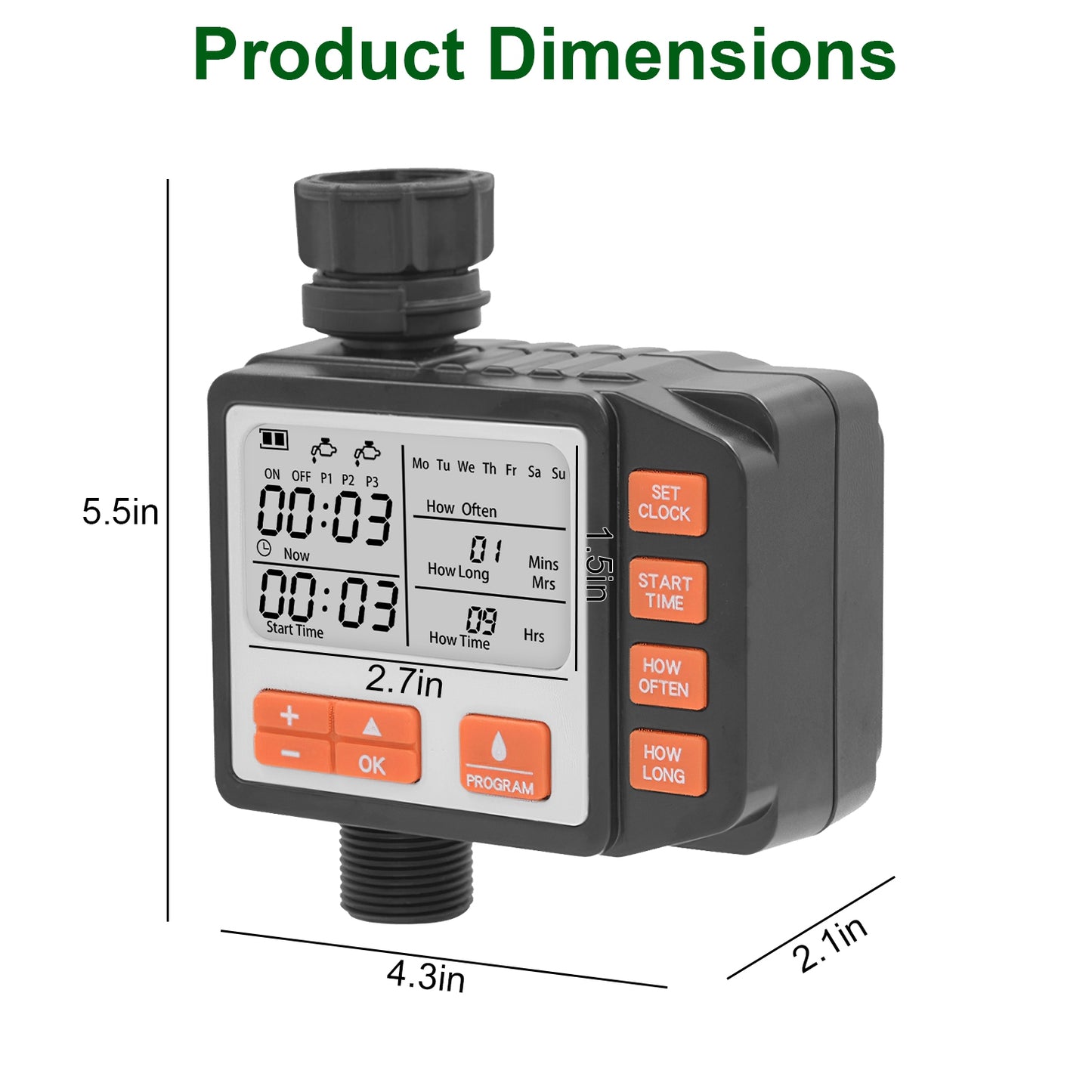 Garden Sprinkler Timer with 3 Watering Programs Waterproof Irrigation System