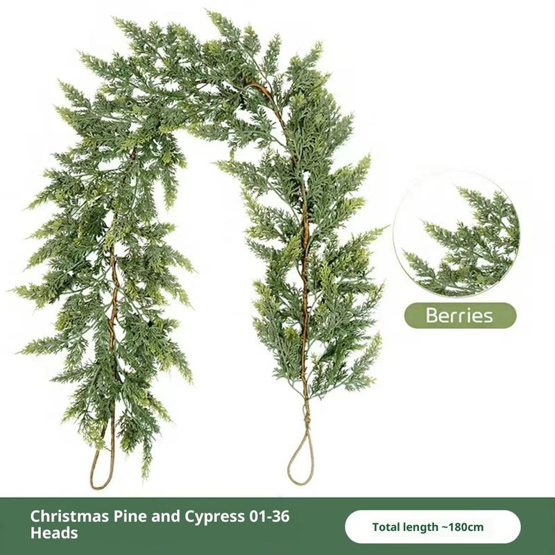 Thickened Cedar Rattan Christmas Decorations Pine and Cypress Set