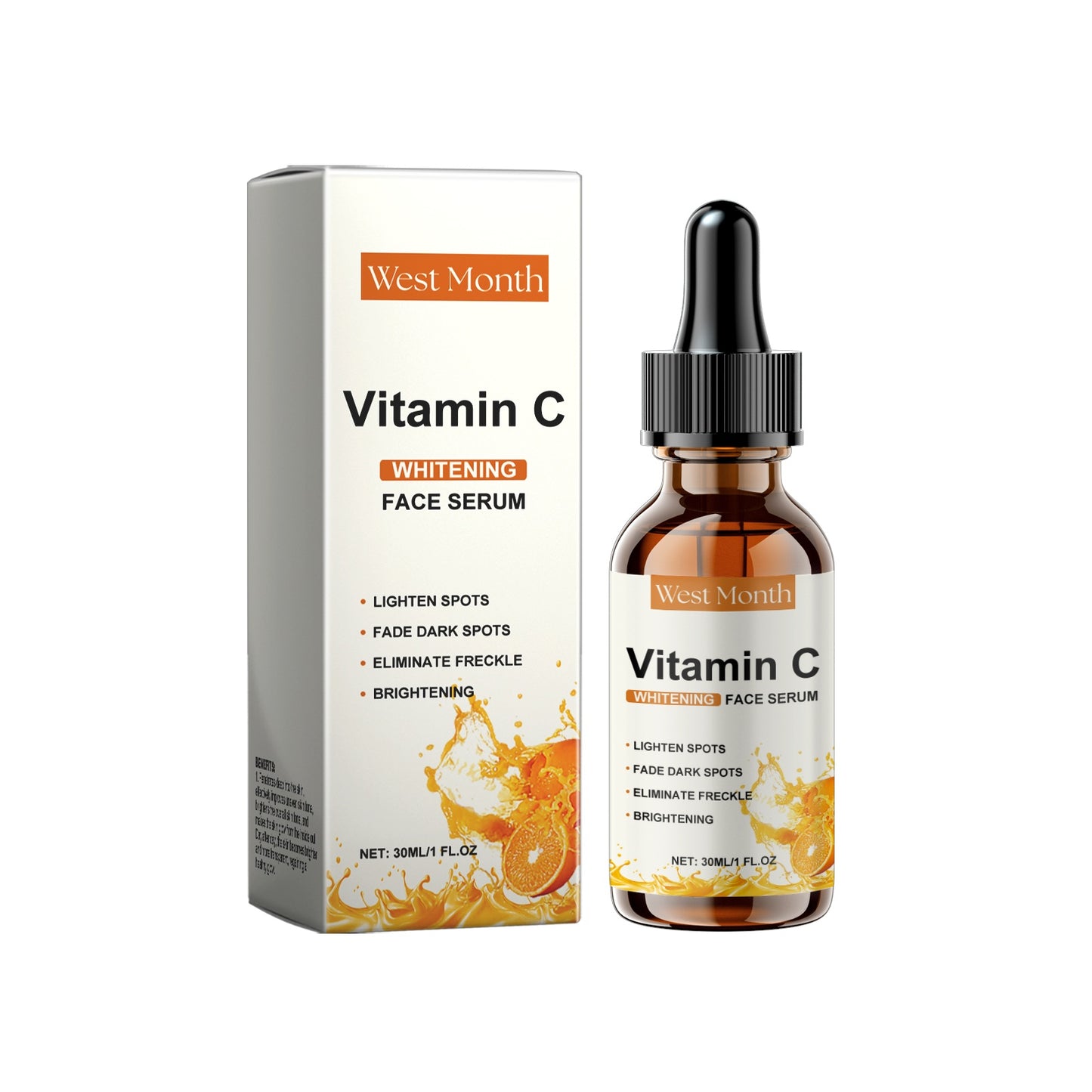 Vitamin C Facial Serum 30ml - Hydrating Brightening Skin Care for All Skin Types