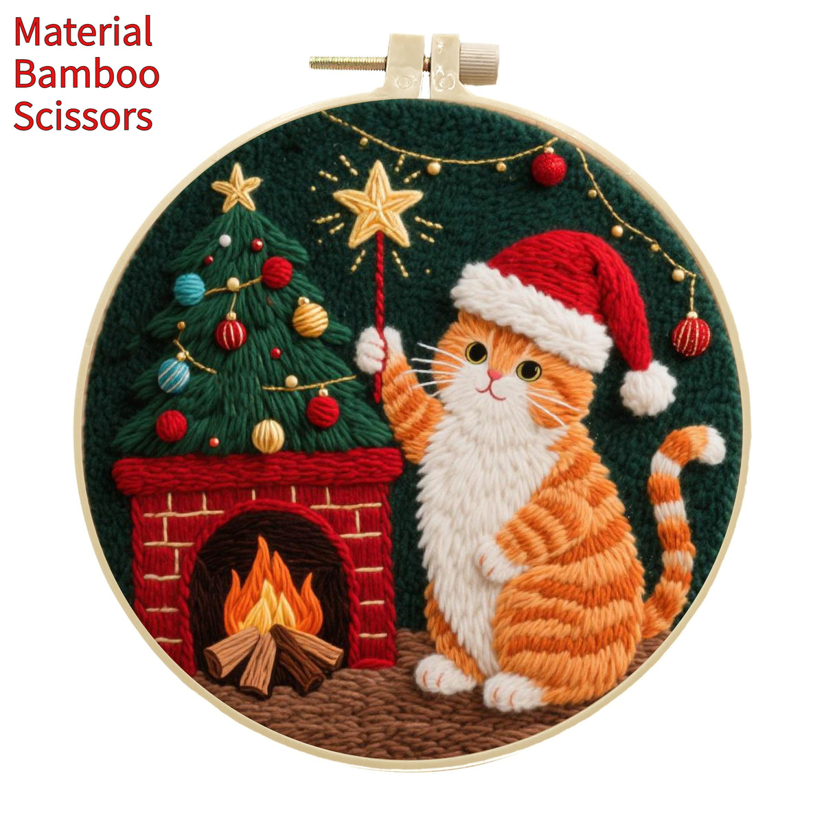 Embroidery Material Kit for Cross-Stitch Crafts - Includes Frame & Scissors