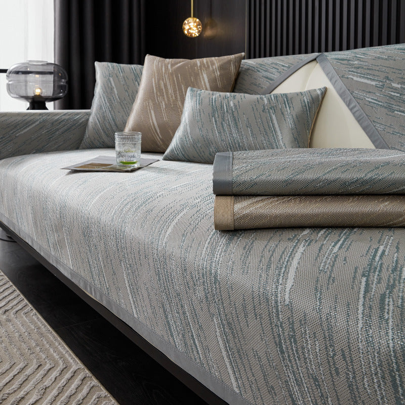 Ice Silk Sofa Cushion Cover Summer Non-Slip Breathable Home Decor