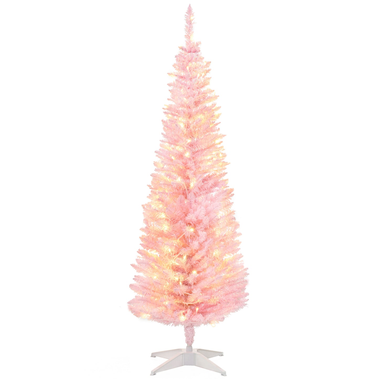 5ft Slim Pink Christmas Tree with Warm White LED Lights