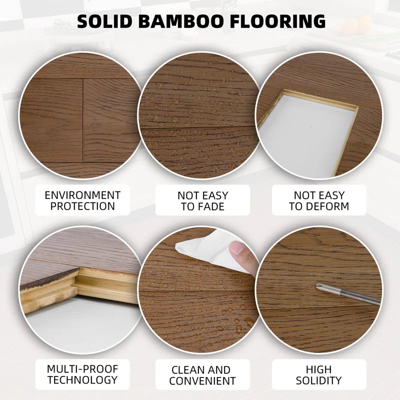 Solid Bamboo Flooring Planks - 20 Sq Ft, 14 Pieces, Eco-Friendly