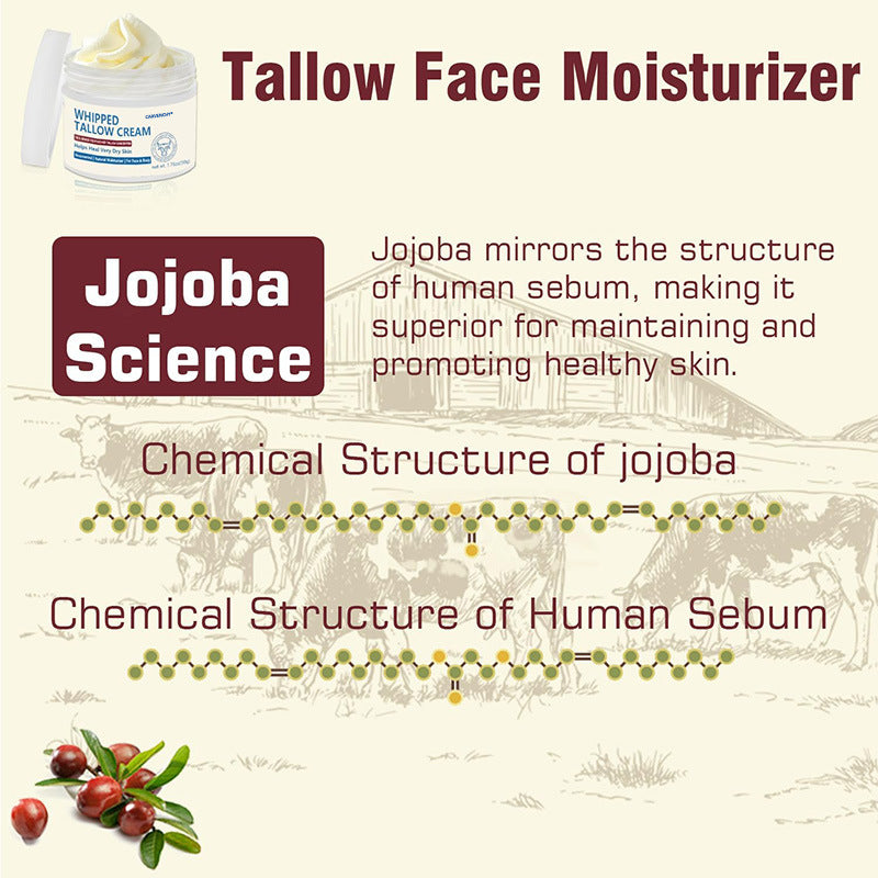 Cow Fat Cream Facial Moisturizer - 50g Hydrating Skin Care for All Skin Types