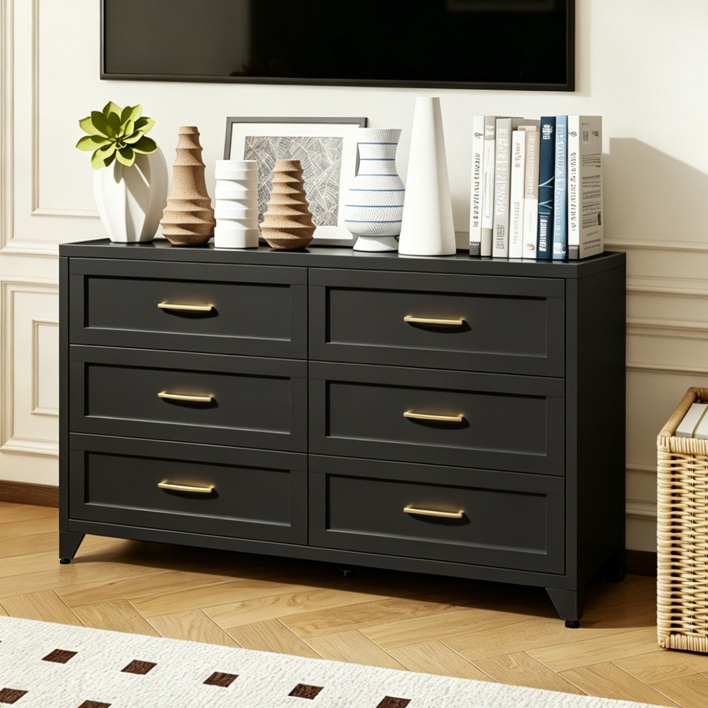 6 Drawer Dresser - Modern Eco-Friendly Metal Storage Chest
