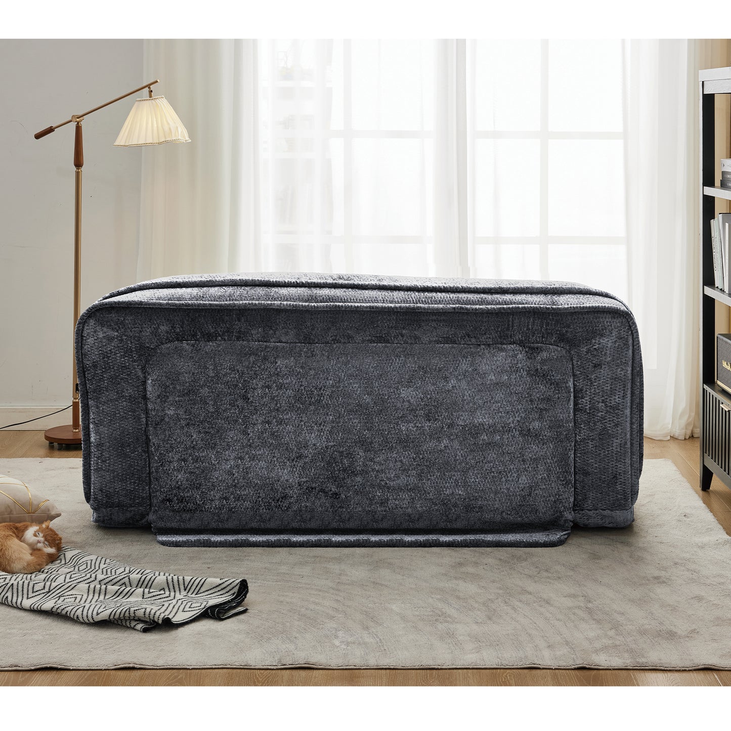 Double Lazy Sofa Dog Bed - Extra Large Loveseat in Dark Gray