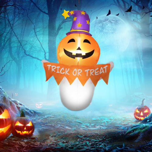 3.4ft Halloween Inflatable Ghost Window Sticker - Orange