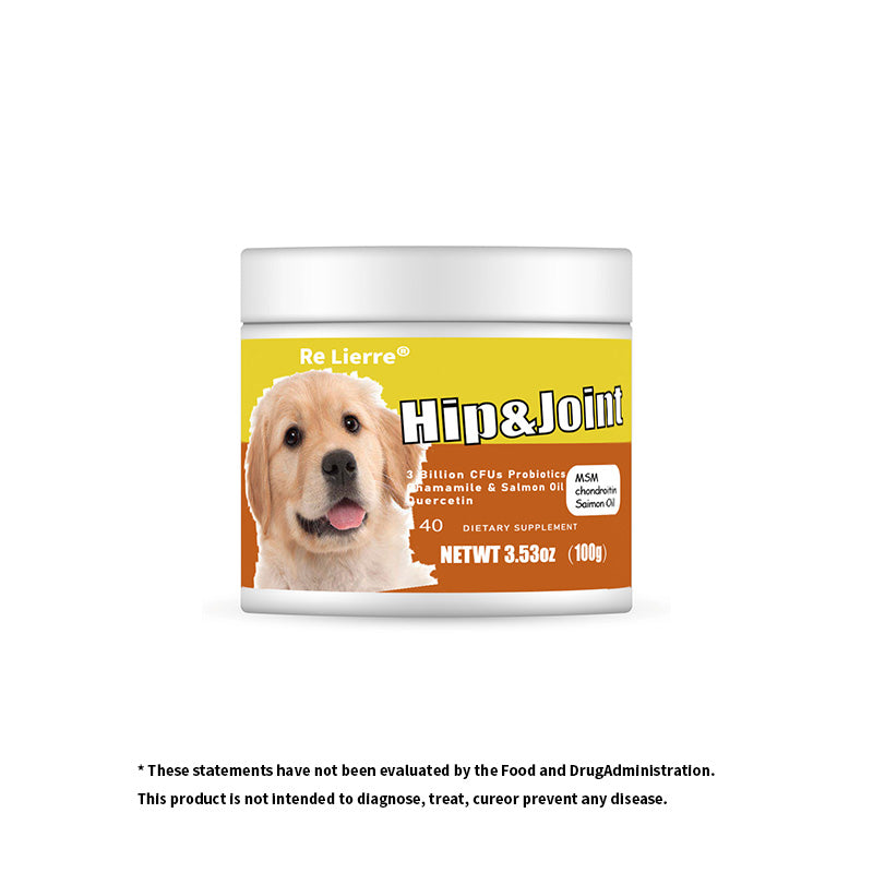 Dog Hip & Joint Supplement - 40 Servings with MSM, Chondroitin & Salmon Oil