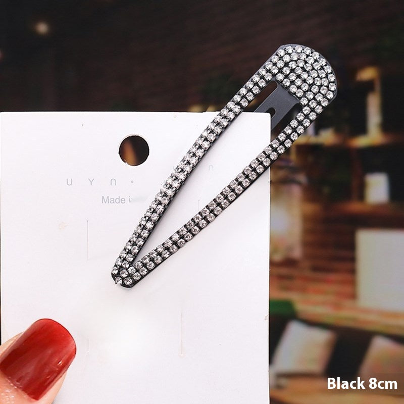 Versatile Rhinestone Hair Clips for Women - Side Bang Style, Multiple Colors