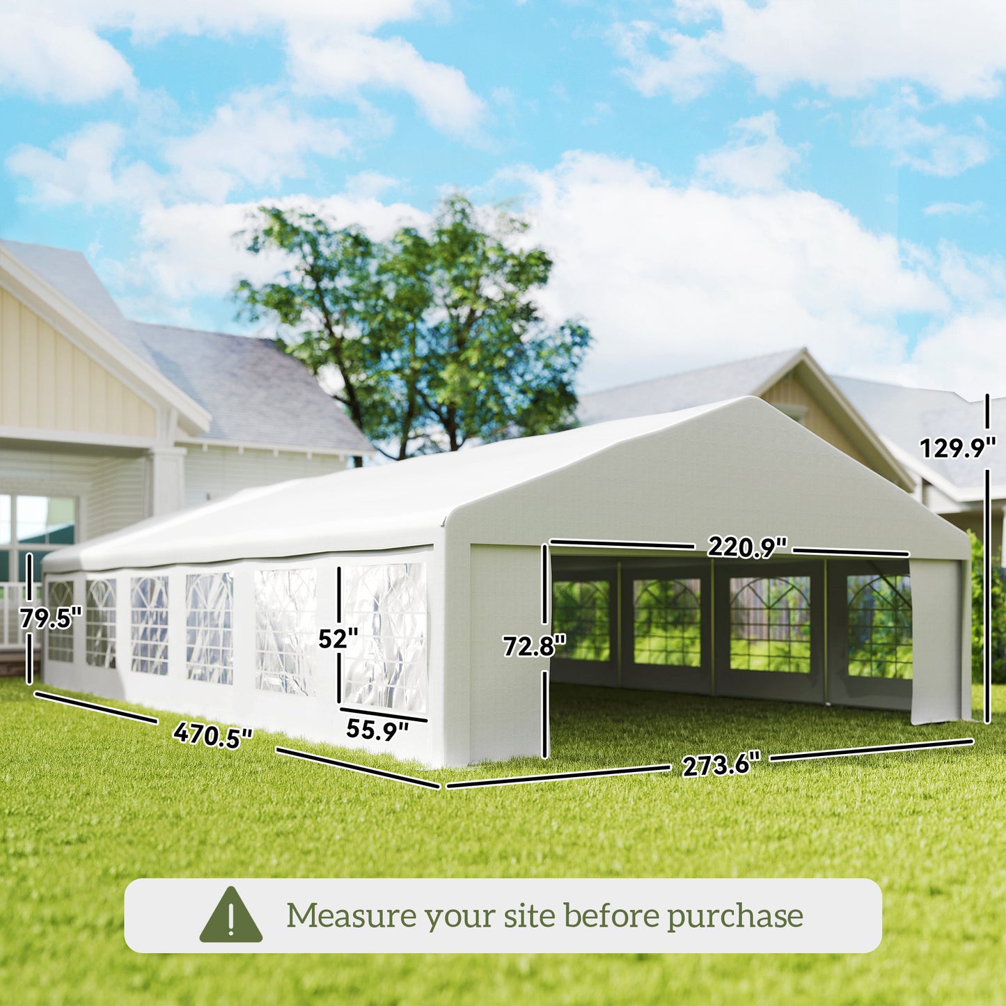 Large 23' x 39' Outdoor Carport Canopy Tent with Sidewalls