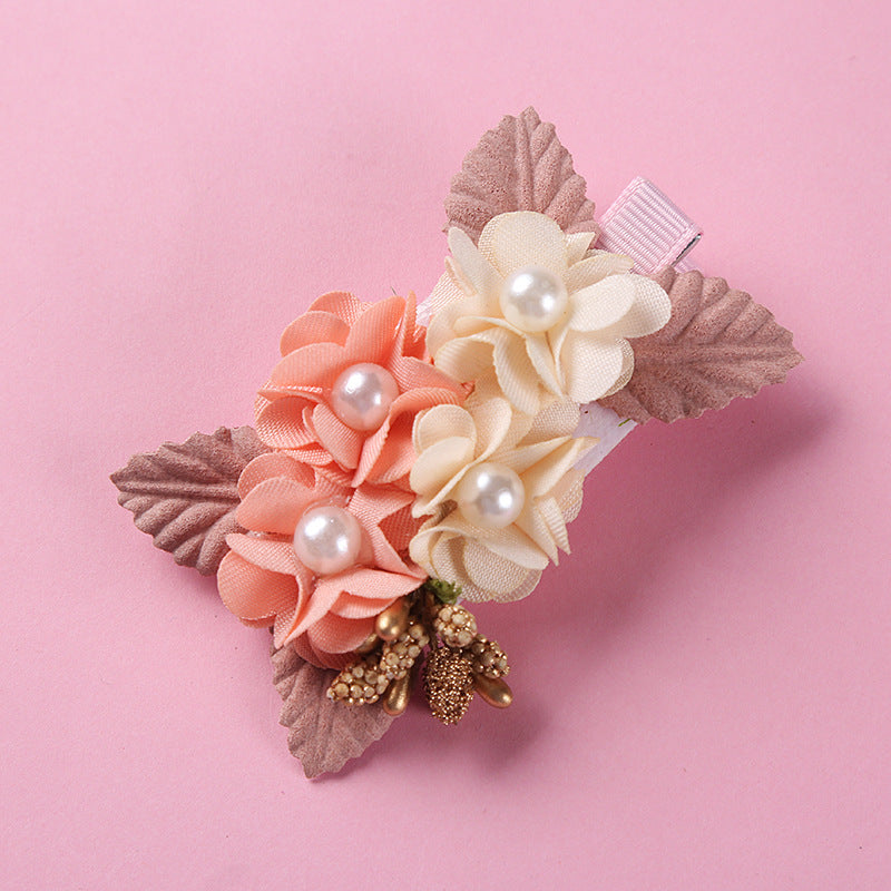Children's Flower Hair Clip - Pearl Finish