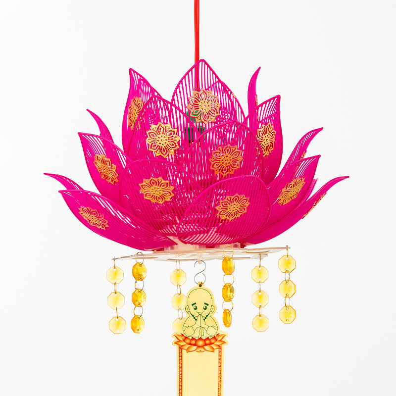 Lotus Lamp Buddha Worship Decorative Lantern for Festivals and Weddings