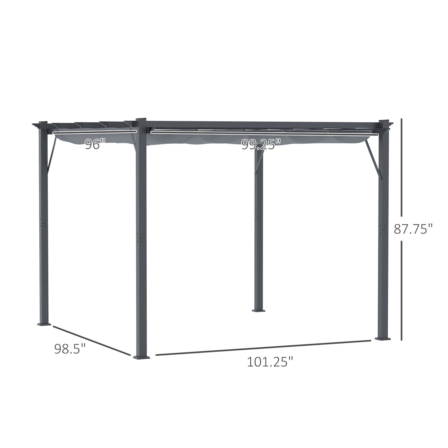 Retractable Aluminum Pergola Canopy - Backyard Shade Shelter