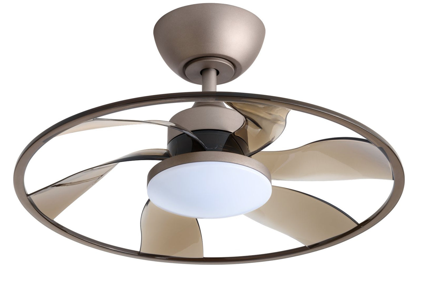Indoor LED Ceiling Fan with Remote Control - 22W, Reversible, Modern Coffee Finish