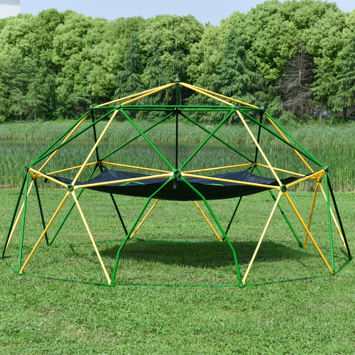 13-Foot Geometric Dome Climber Play Center with Hammocks