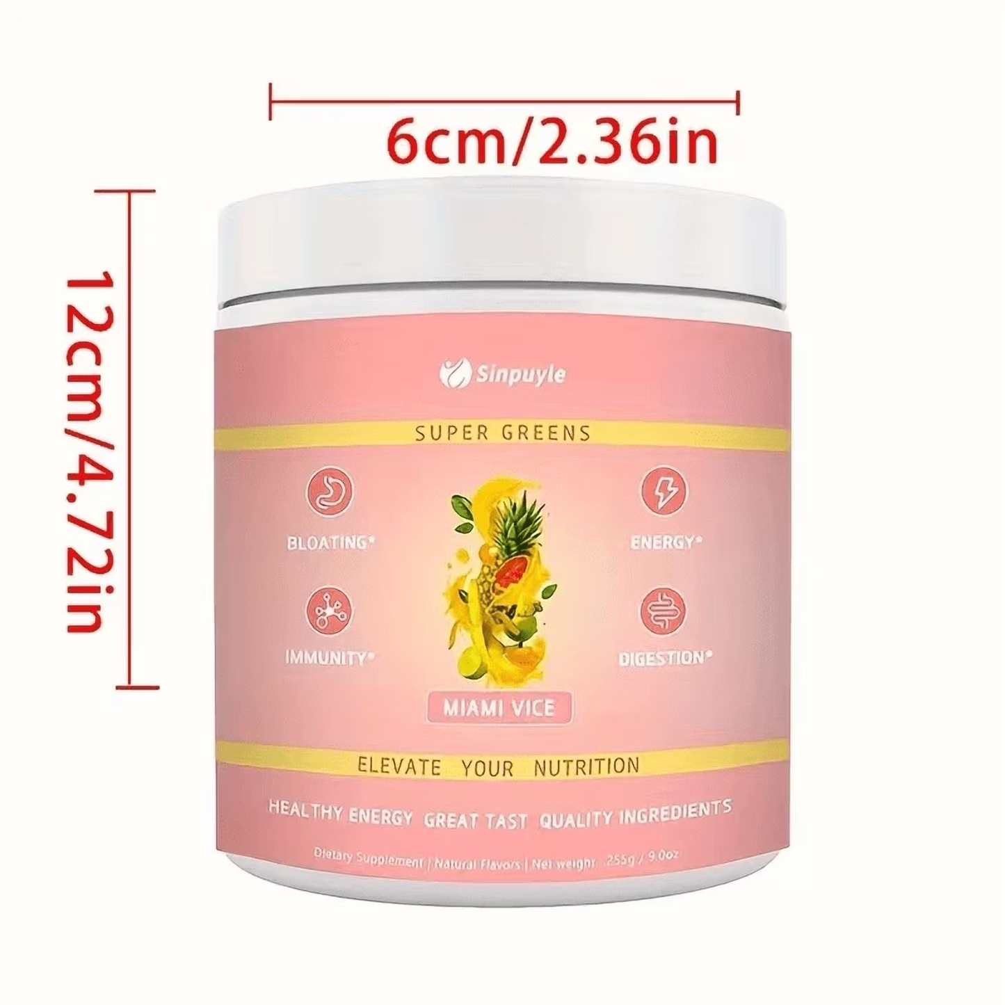 Super Greens Powder - Daily Supplement for Energy, Digestion & Immunity 255g