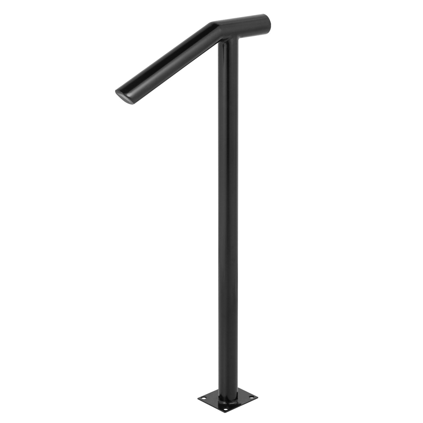 Black Steel Handrail for Outdoor Steps – 441LBS Capacity