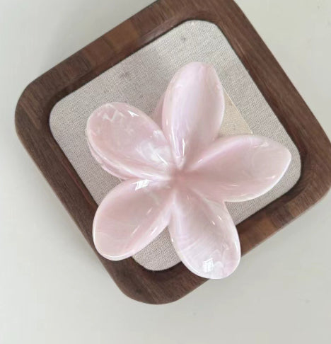 8cm Hair Barrette with Marble Blooming Pattern for Women - Multiple Colors