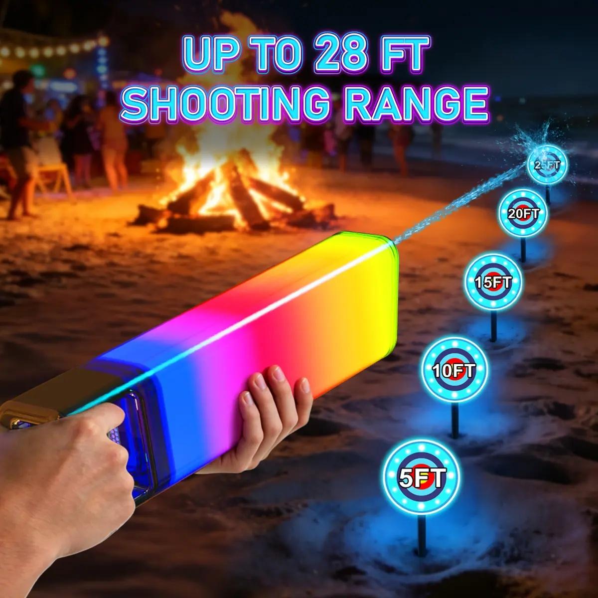 Gradient Color Electric Water Gun - Rechargeable Blaster for Pool & Beach Fun