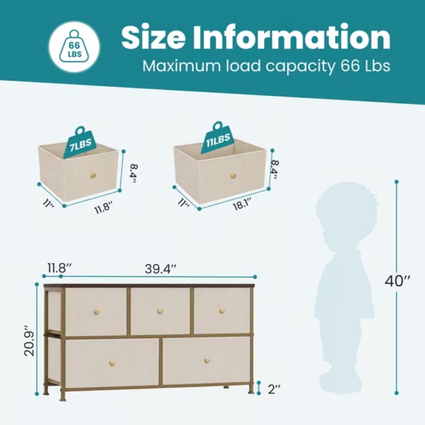 Fabric Storage Dresser - Versatile Chest of Drawers Organizer