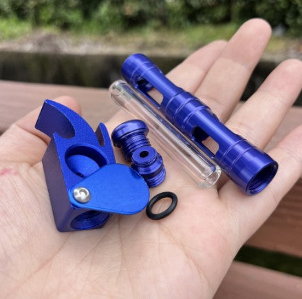 Colorful Metal Tobacco Pipe with Handle - Portable Smoking Accessory