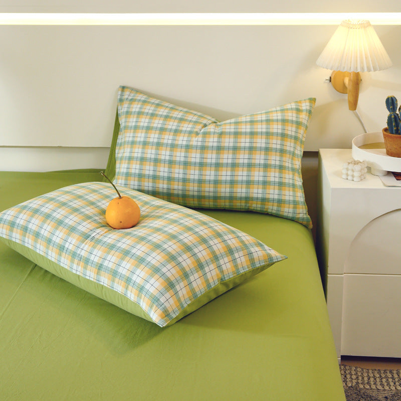 Washed Cotton Pillowcase Set - Double Piece Japanese Style Home Textiles